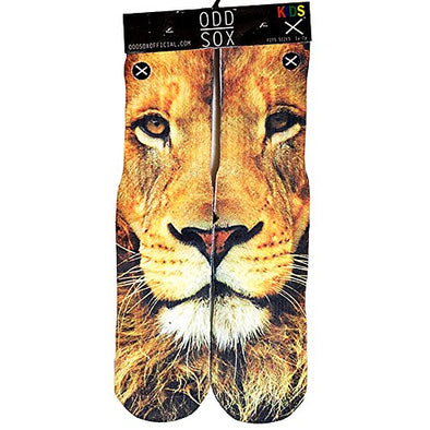 Odd Sox Kids Crew Novelty Socks, Lion, One Size