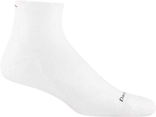 Darn Tough Mens 1055 Run Coolmax 1/4 Crew Ultra-Lightweight with Cushion Merino Wool Socks