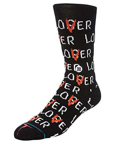 Stance x IT"Lover Loser" Classic Crew Socks (Black) Men's Graphic Print Sock