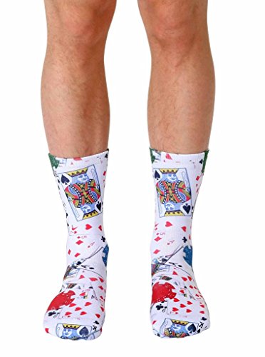 Living Royal Unisex Crew Fashion Socks, Poker, One Size