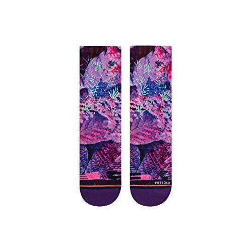 Stance Women's Palm Crew Socks,Medium,Purple