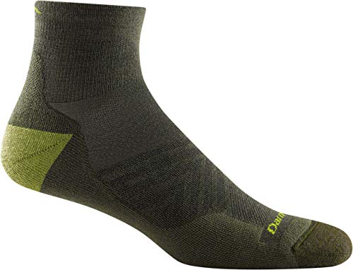 Darn Tough Mens 1040 Run 1/4 Crew Ultra-Lightweight with Cushion Merino Wool Socks