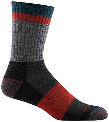 Darn Tough Mens 1924 Heady Stripe Micro Crew Lightweight with Cushion Merino Wool Socks