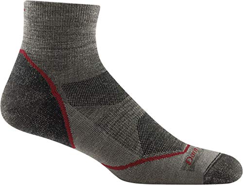 Darn Tough Mens 1991 Light Hiker 1/4 Crew Lightweight with Cushion Merino Wool Socks