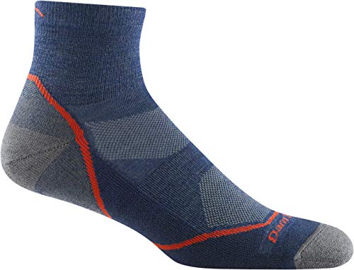 Darn Tough Mens 1991 Light Hiker 1/4 Crew Lightweight with Cushion Merino Wool Socks