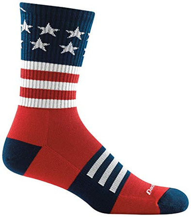 Darn Tough Mens 1976 Captain Stripe Micro Crew Lightweight with Cushion Merino Wool Socks