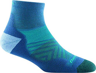 Darn Tough Womens 1048 Run 1/4 Crew Ultra-Lightweight with Cushion Merino Wool Socks