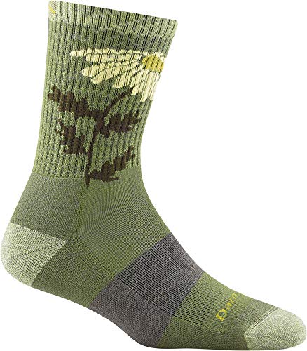 Darn Tough Womens 1988 Queen Bee Micro Crew Lightweight with Cushion Merino Wool Socks