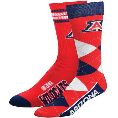 FBF NCAA 2-Pack Team Socks, 4 Stripe Deuce & Argyle Lineup