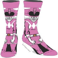 Adult Power Rangers Pink Ranger 360 Character Crew Sock Standard