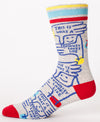 Blue Q Mens SW846 Cotton Crew Fashion Socks, Feminist Looks Like, One Size