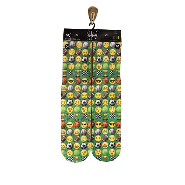 Odd Sox Kids Crew Novelty Socks, Sports Emoji, One Size