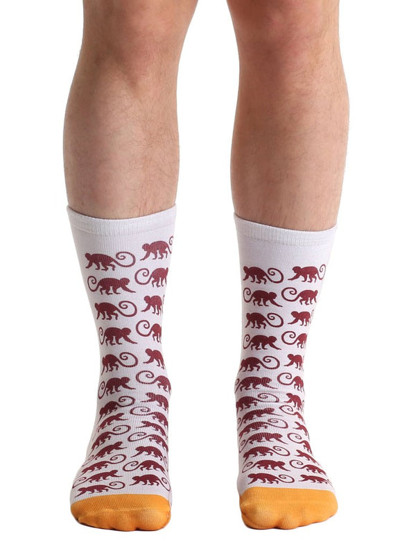 Living Royal Unisex Crew Fashion Socks, Monkey, One Size