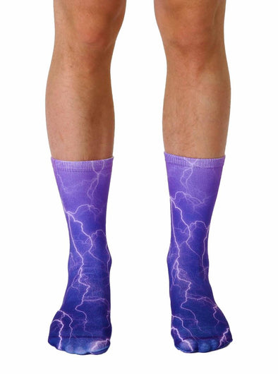 Living Royal Unisex Crew Fashion Socks, Lightening, One Size