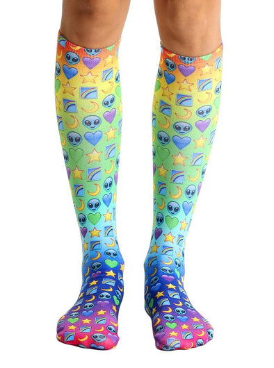 Living Royal Unisex Crew Fashion Socks, Galaxy Emoji, One Size