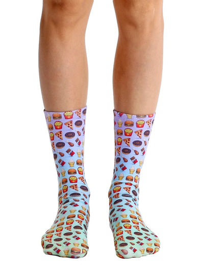 Living Royal Unisex Crew Fashion Socks, Food Emoji, One Size