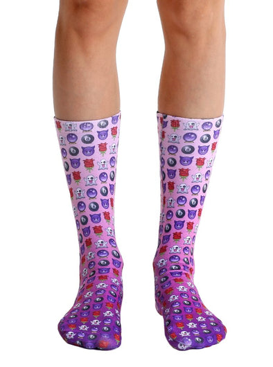 Living Royal Unisex Crew Fashion Socks, Wild Child Emoji, One Size