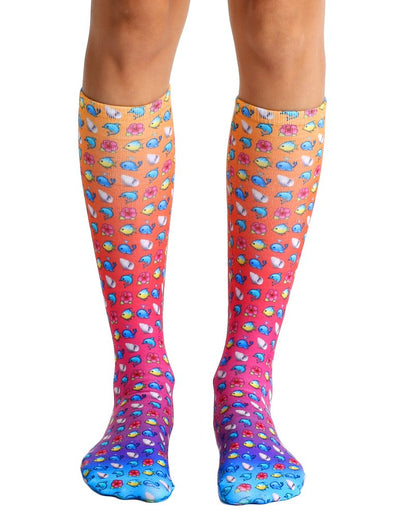 Living Royal Unisex Knee High Fashion Socks, Beach Emoji, One Size