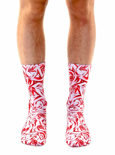 Living Royal Unisex Crew Fashion Socks, CANDY CANE, One Size