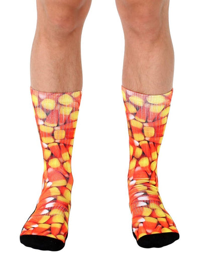 Living Royal Unisex Crew Sports Socks, Candy Corn, One Size