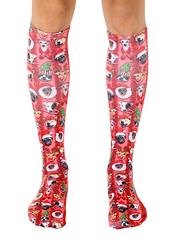 Living Royal Unisex Knee High Fashion Socks, Christmas Dog, One Size