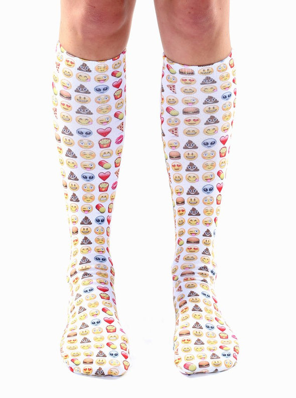 Living Royal Unisex Knee High Fashion Socks, Emoji, One Size