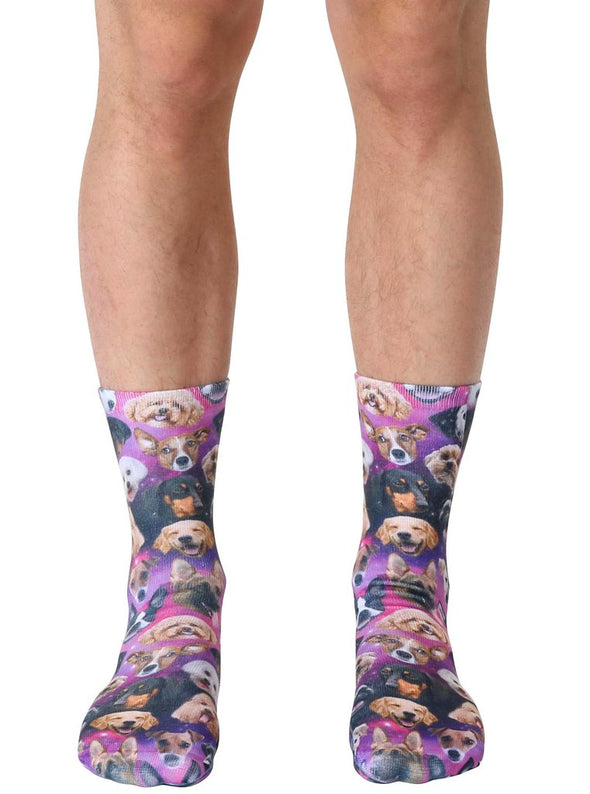 Living Royal Unisex Crew Fashion Socks, Galaxy Puppy, One Size