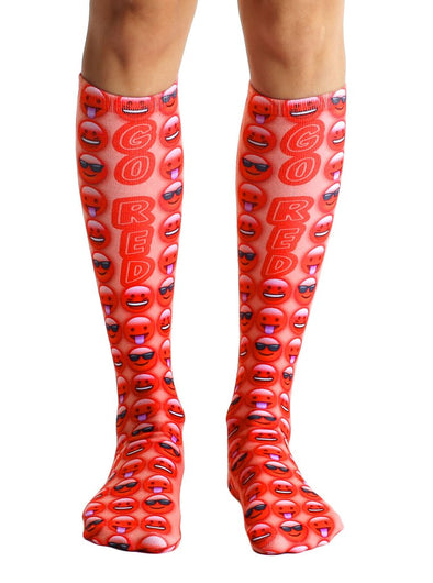 Living Royal Unisex Knee High Fashion Socks, Go Red, One Size