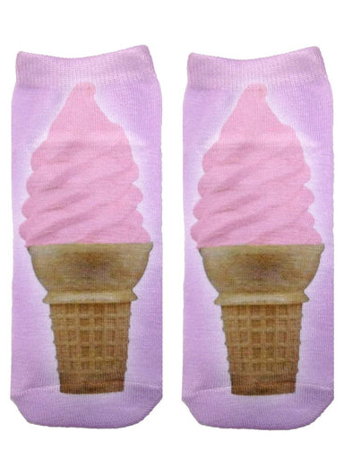 Living Royal Unisex Ankle Fashion Socks, Ice Cream Cone, One Size