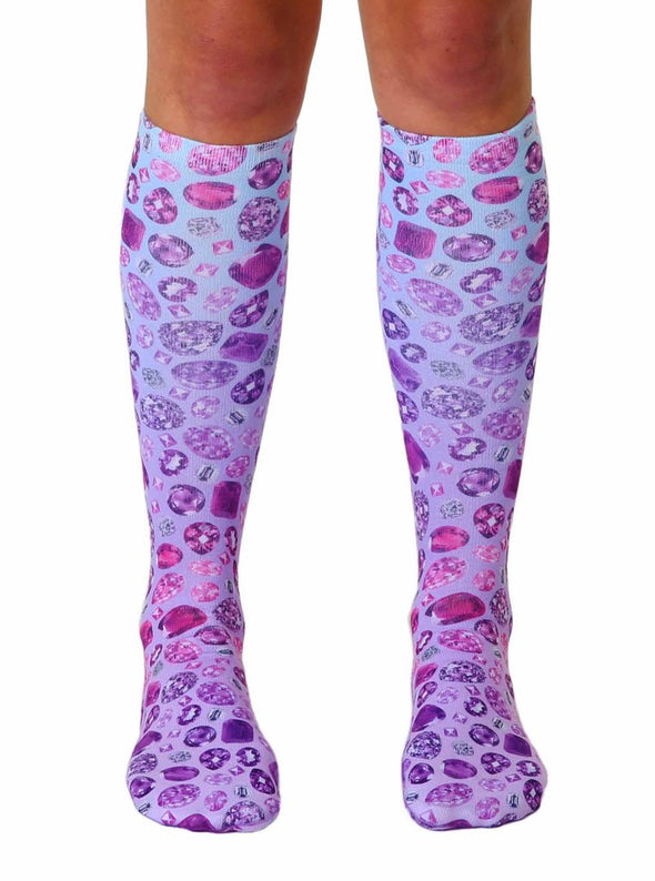 Living Royal Unisex Knee High Fashion Socks, Jewels, One Size