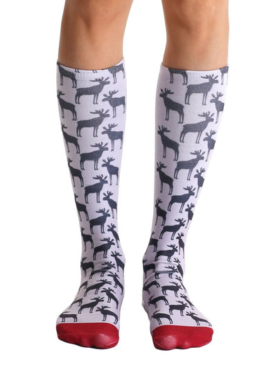 Living Royal Unisex Knee High Fashion Socks, Moose, One Size