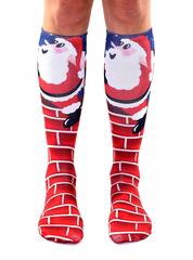 Living Royal Unisex Knee High Fashion Socks, Santa Clmibing Chimney, One Size