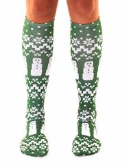 Living Royal Unisex Knee High Fashion Socks, Ugly Sweater Snowman, One Size