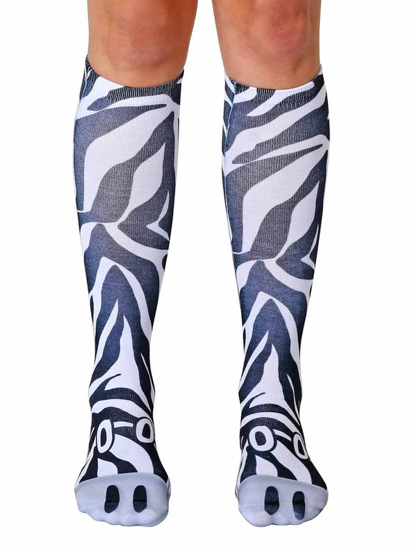 Living Royal Unisex Knee High Fashion Socks, Zebra, One Size